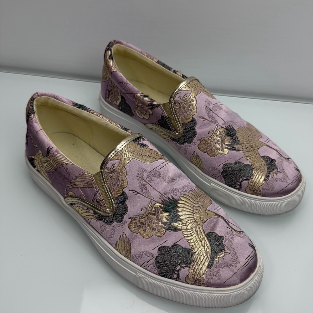 Johnny Was Crane Slip On Sneakers Lilac Women’s Size 7,5